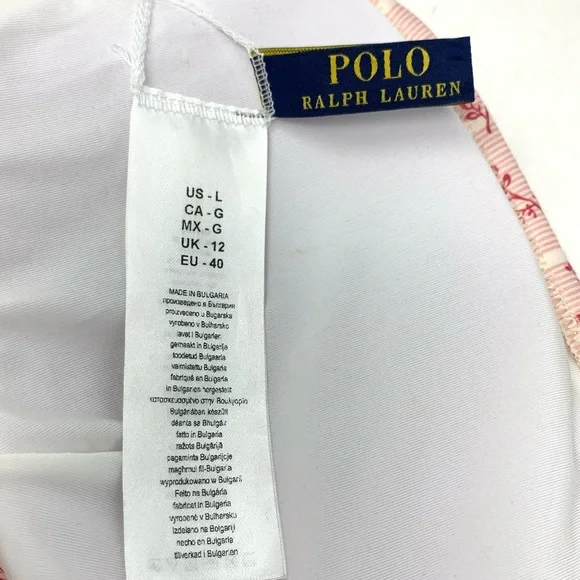 Polo by Ralph Lauren Floral Bikini Top Criss-Cross swimsuit size L - Picture 10 of 10